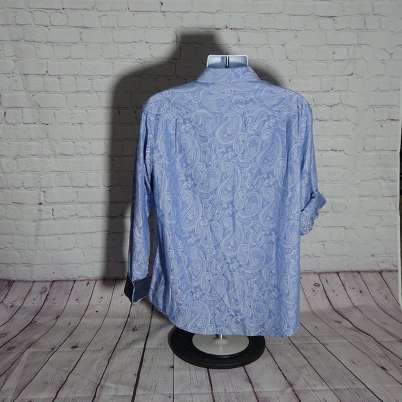 Tasso Elba Mens Paisley Button Up Shirt - Picture 3 of 6